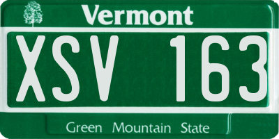 VT license plate XSV163