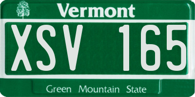 VT license plate XSV165