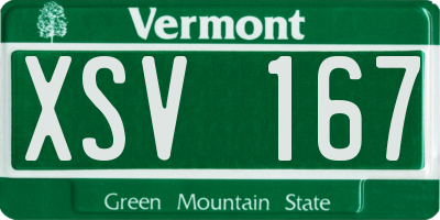 VT license plate XSV167