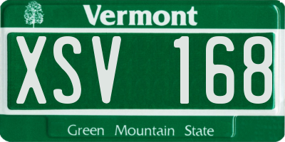 VT license plate XSV168