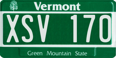 VT license plate XSV170