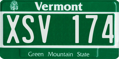 VT license plate XSV174