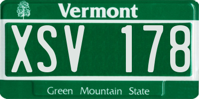 VT license plate XSV178