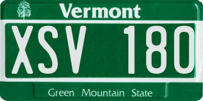 VT license plate XSV180