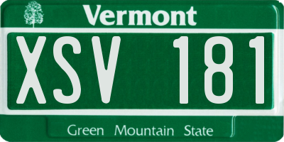 VT license plate XSV181