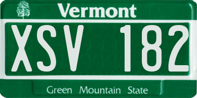 VT license plate XSV182