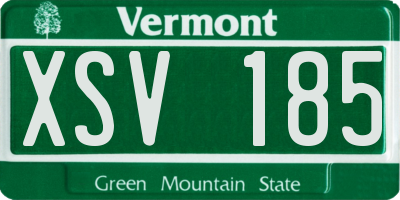 VT license plate XSV185