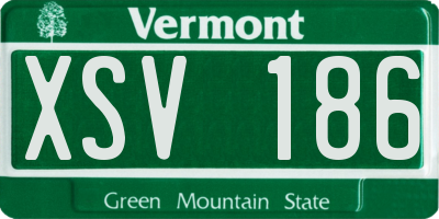 VT license plate XSV186