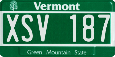 VT license plate XSV187