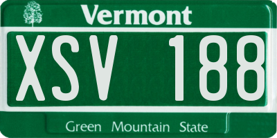 VT license plate XSV188