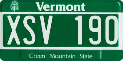 VT license plate XSV190