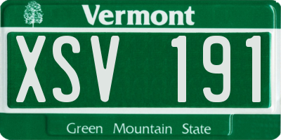 VT license plate XSV191