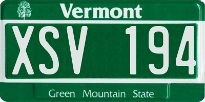 VT license plate XSV194