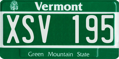 VT license plate XSV195