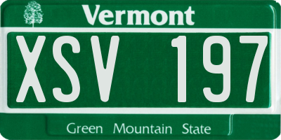 VT license plate XSV197