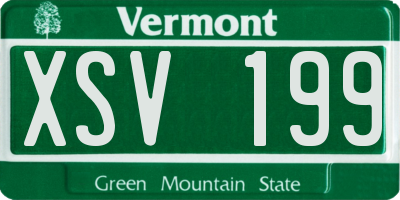 VT license plate XSV199
