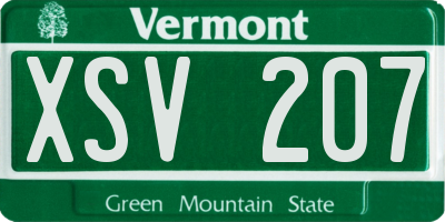 VT license plate XSV207