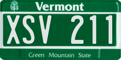 VT license plate XSV211