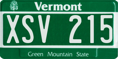 VT license plate XSV215