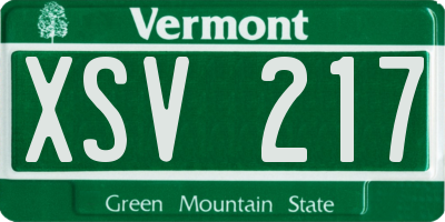 VT license plate XSV217