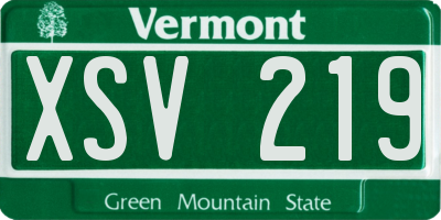 VT license plate XSV219