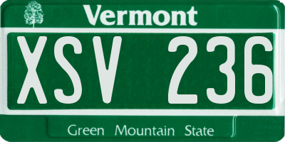 VT license plate XSV236