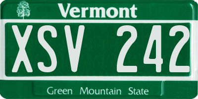 VT license plate XSV242