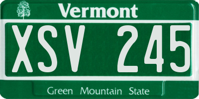 VT license plate XSV245