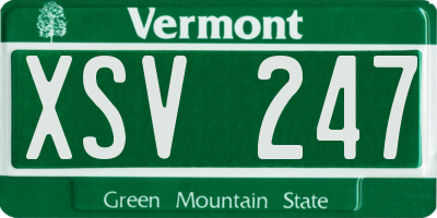 VT license plate XSV247