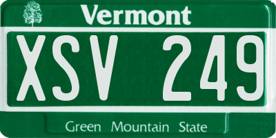 VT license plate XSV249