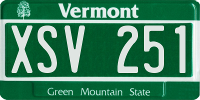 VT license plate XSV251