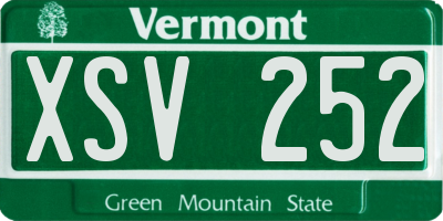 VT license plate XSV252
