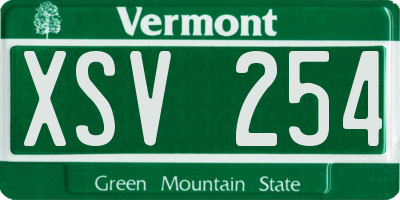 VT license plate XSV254