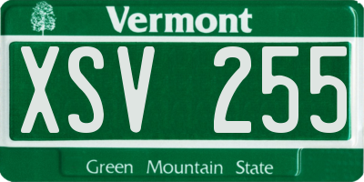 VT license plate XSV255