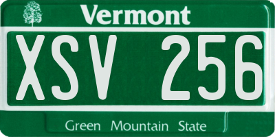 VT license plate XSV256