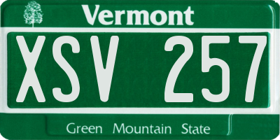 VT license plate XSV257