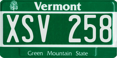 VT license plate XSV258