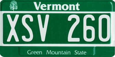 VT license plate XSV260