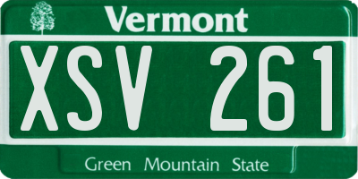 VT license plate XSV261