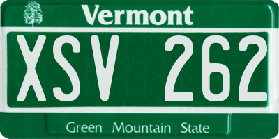 VT license plate XSV262