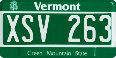 VT license plate XSV263