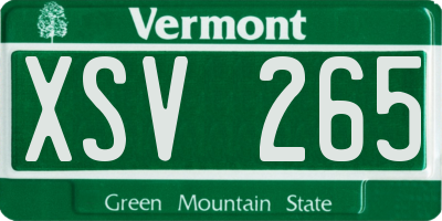 VT license plate XSV265
