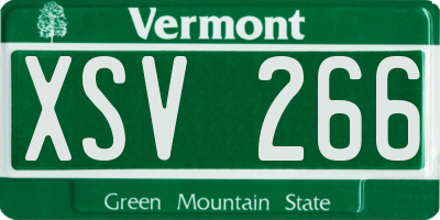 VT license plate XSV266