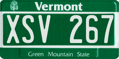 VT license plate XSV267