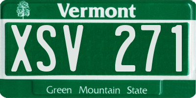 VT license plate XSV271