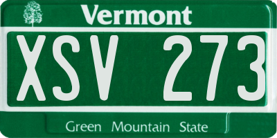 VT license plate XSV273