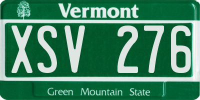 VT license plate XSV276