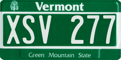 VT license plate XSV277