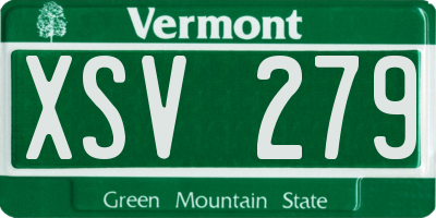 VT license plate XSV279