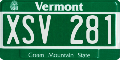 VT license plate XSV281